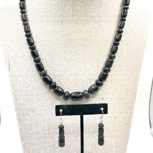 Jay King Desert Rose Trading Sterling Black Opal Jewelry Set